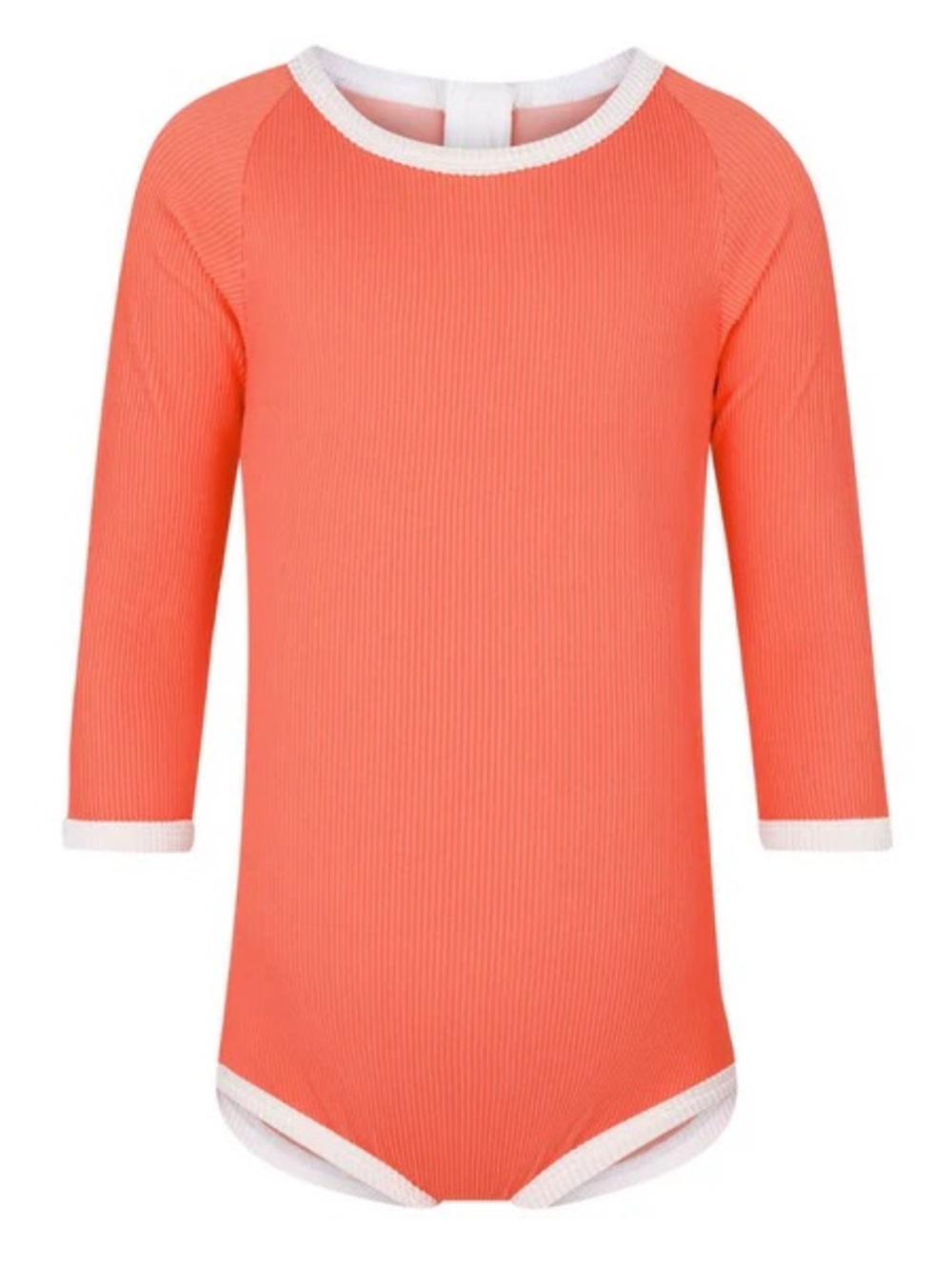 ZULU & ZEPHYR Mini Rib L/SIv Rashie Onesie - Papaya